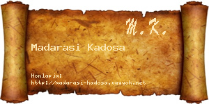 Madarasi Kadosa névjegykártya